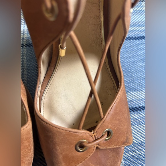 Jessica Simpson Rollana Stiletto Heel Front Lace Up Pumps Cognac - Picture 8 of 8